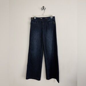 Anthropologie Pilcro High Waist Wide Leg Dark Indigo Jean Sz 28
